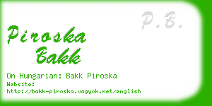 piroska bakk business card